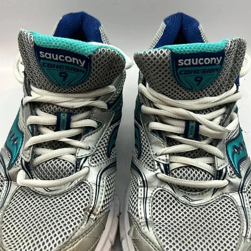 Saucony Cohesion‎ 9 women’s silver blue running shoes sneakers Sz 10 comfort run